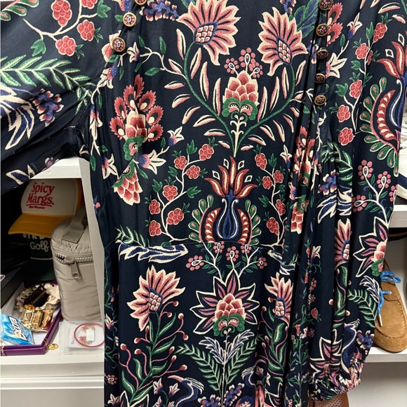 Farm Rio Black Marvelous Garden Floral Black Dress NWT Sz L - Picture 10 of 10